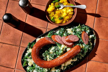 Dutch Kale Mash ‘Stamppot’ with Smoked Sausage