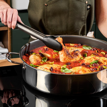 Hybrid Deep Sauté Pan with Lid, 9.5 Litre