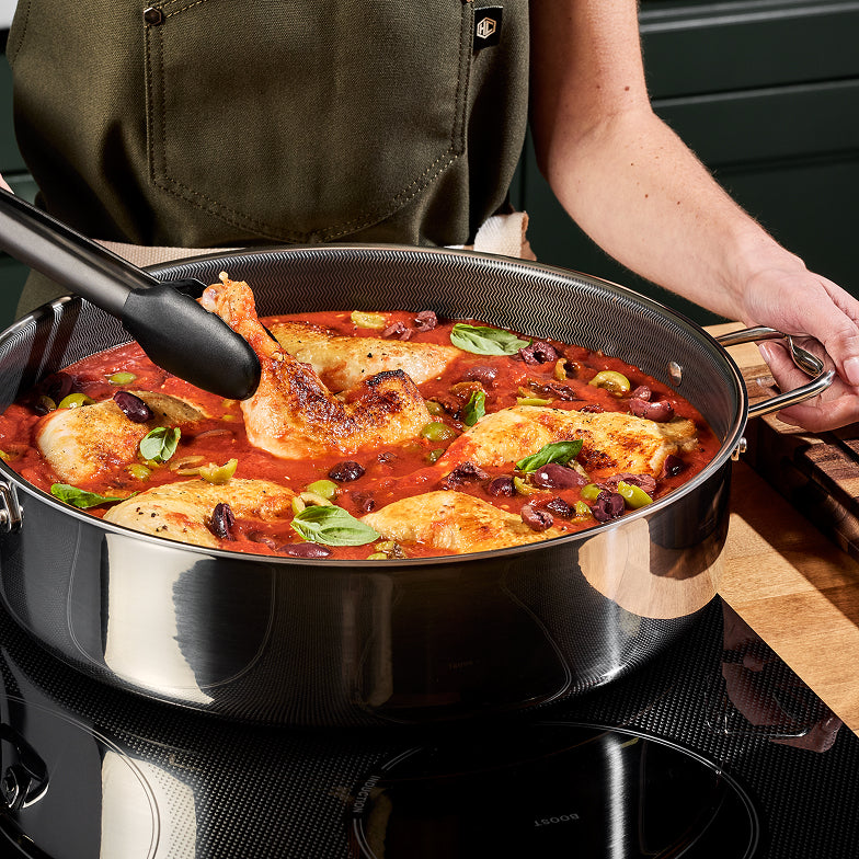 Hybrid Deep Sauté Pan with Lid, 9.5 Litre