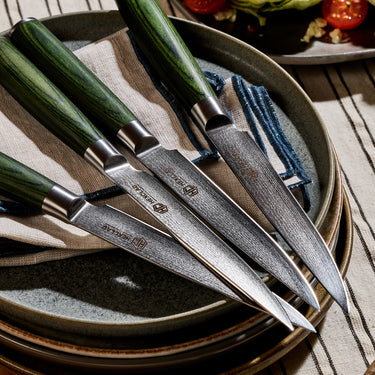 Japanese Damascus Steel Steak Knife Set, 4-pc