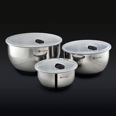 HexClad Vacuum Seal Stainless Steel Mixing and Storage Bowls